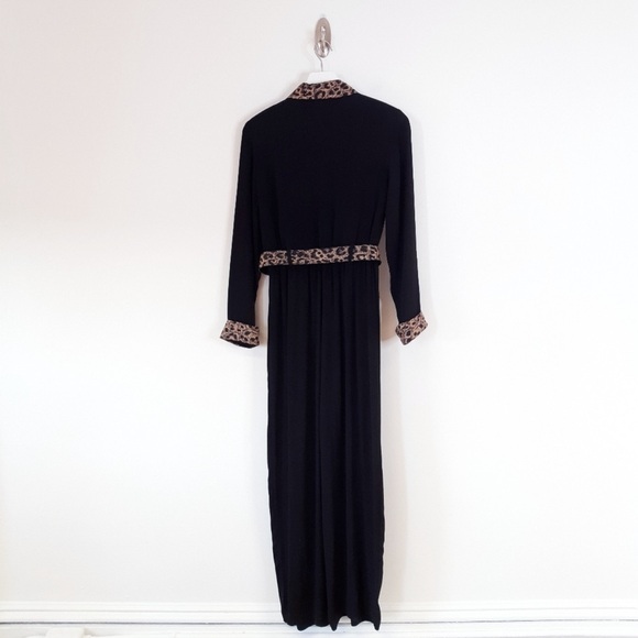 Vintage Bonnie Marx 80's Black Leopard Print Trim Jumpsuit Women’s 10 Petite - Picture 3 of 6